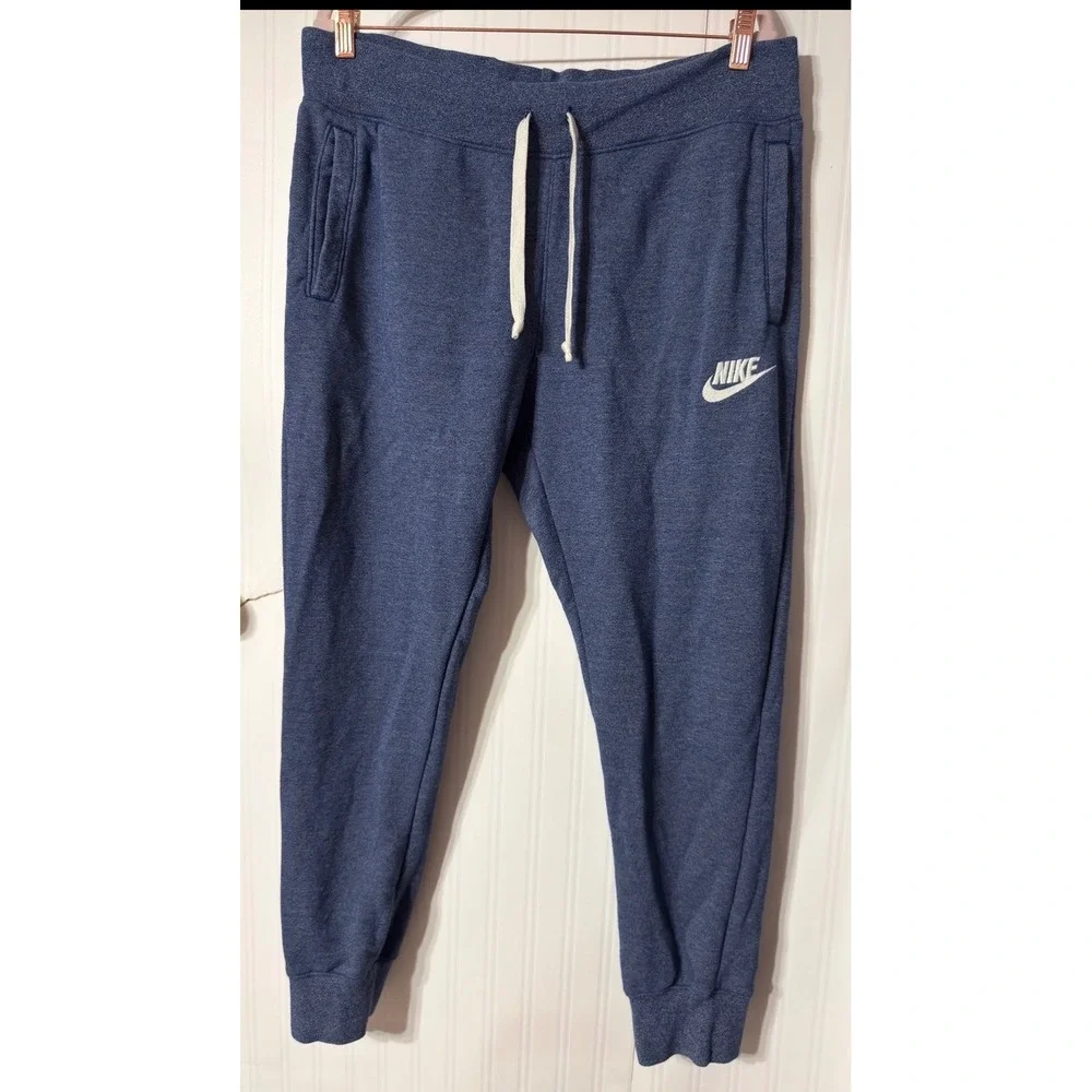 Nike Sportswear‎ Men Blue Heather Jogger Sweatpants Large Futura Logo Pocket